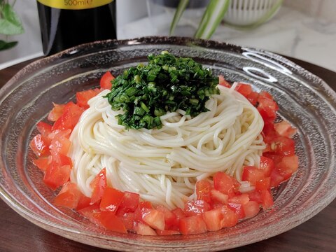 【夏バテ対策】ニラ醤油そうめん・イタリア風味♪